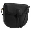Burberrys Shoulder Bag Leather Black Gold Auth 176661-1