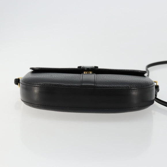 Burberrys Shoulder Bag Leather Black Gold Auth 176661