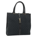 GUCCI GG Canvas Jackie Tote Bag Black Silver 002 1064 3444 Auth 176667-1