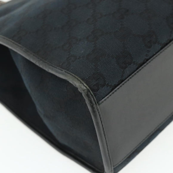 GUCCI GG Canvas Jackie Tote Bag Black Silver 002 1064 3444 Auth 176667