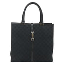 GUCCI GG Canvas Jackie Tote Bag Black Silver 002 1064 3444 Auth 176667-13
