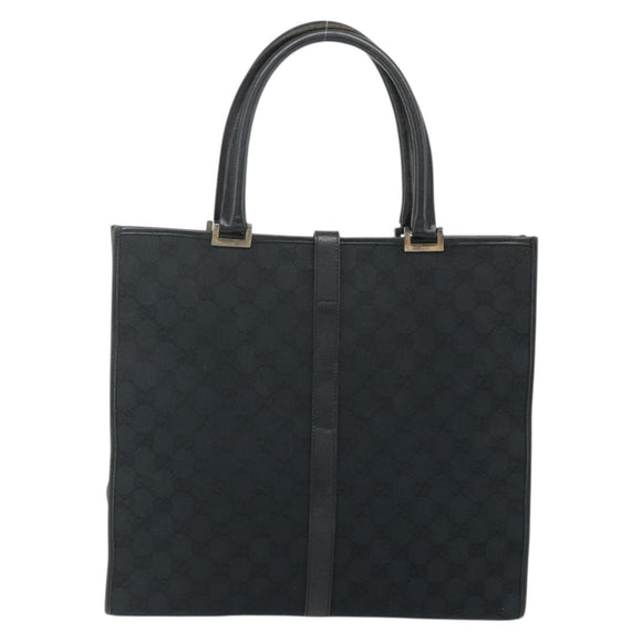 GUCCI GG Canvas Jackie Tote Bag Black Silver 002 1064 3444 Auth 176667