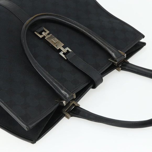 GUCCI GG Canvas Jackie Tote Bag Black Silver 002 1064 3444 Auth 176667