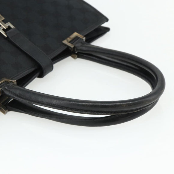 GUCCI GG Canvas Jackie Tote Bag Black Silver 002 1064 3444 Auth 176667
