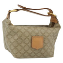 CELINE Macadam Canvas Hand Pouch PVC Beige Gold Auth 176668A-1