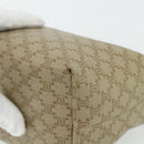 CELINE Macadam Canvas Hand Pouch PVC Beige Gold Auth 176668A-11