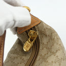 CELINE Macadam Canvas Hand Pouch PVC Beige Gold Auth 176668A-13