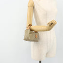 CELINE Macadam Canvas Hand Pouch PVC Beige Gold Auth 176668A-18