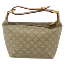 CELINE Macadam Canvas Hand Pouch PVC Beige Gold Auth 176668A-3