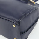 CELINE Hand Bag Leather 2way Navy Gold Auth 176670-14