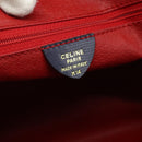 CELINE Hand Bag Leather 2way Navy Gold Auth 176670-17