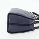 CELINE Hand Bag Leather 2way Navy Gold Auth 176670-5