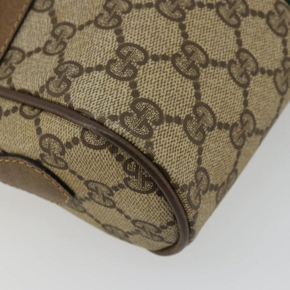 GUCCI GG Supreme Web Sherry Line Bag PVC Beige Red 56 02 004 Auth 176671