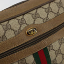 GUCCI GG Supreme Web Sherry Line Bag PVC Beige Red 56 02 004 Auth 176671-14