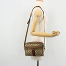 GUCCI GG Supreme Web Sherry Line Bag PVC Beige Red 56 02 004 Auth 176671-23