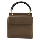 GUCCI Bamboo Hand Bag Leather Brown Gold 000 1014 1888 0 Auth 176672A-13