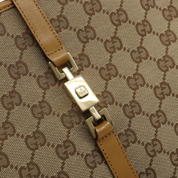 GUCCI Jackie GG Canvas Shoulder Bag Beige Gold 002 1065 3444 Auth 176673A