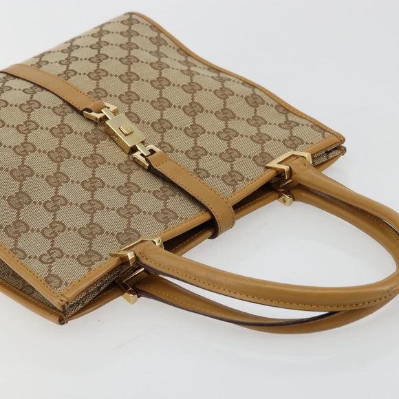 GUCCI Jackie GG Canvas Shoulder Bag Beige Gold 002 1065 3444 Auth 176673A