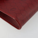 Christian Dior Honeycomb Canvas Shoulder Bag PVC Red Gold Auth 176675-11