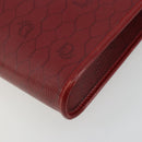 Christian Dior Honeycomb Canvas Shoulder Bag PVC Red Gold Auth 176675-12