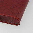 Christian Dior Honeycomb Canvas Shoulder Bag PVC Red Gold Auth 176675-13