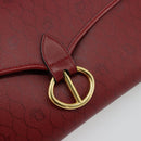 Christian Dior Honeycomb Canvas Shoulder Bag PVC Red Gold Auth 176675-14