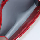 Christian Dior Honeycomb Canvas Shoulder Bag PVC Red Gold Auth 176675-17
