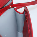 Christian Dior Honeycomb Canvas Shoulder Bag PVC Red Gold Auth 176675-18