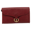 Christian Dior Honeycomb Canvas Shoulder Bag PVC Red Gold Auth 176675-2