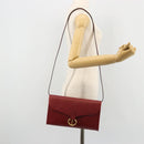 Christian Dior Honeycomb Canvas Shoulder Bag PVC Red Gold Auth 176675-22