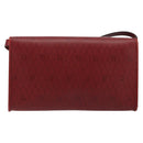 Christian Dior Honeycomb Canvas Shoulder Bag PVC Red Gold Auth 176675-3
