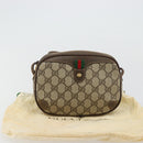 GUCCI GG Supreme Web Sherry Line Bag PVC Beige Red 89 02 055 Auth 176678-22