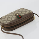 GUCCI GG Supreme Web Sherry Line Bag PVC Beige Red 89 02 055 Auth 176678-6