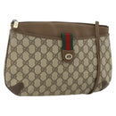 GUCCI GG Supreme Web Sherry Line Bag PVC Beige Red 904 02 026 Auth 176680-1