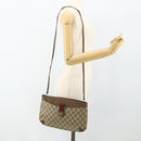 GUCCI GG Supreme Web Sherry Line Bag PVC Beige Red 904 02 026 Auth 176680-22