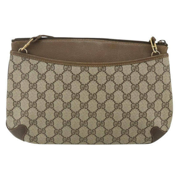 GUCCI GG Supreme Web Sherry Line Bag PVC Beige Red 904 02 026 Auth 176680