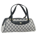 GUCCI GG Supreme Hand Bag PVC Navy Gold 89 02 062 Auth 176682-1