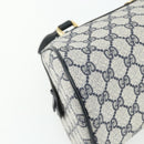 GUCCI GG Supreme Hand Bag PVC Navy Gold 89 02 062 Auth 176682-11