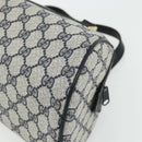 GUCCI GG Supreme Hand Bag PVC Navy Gold 89 02 062 Auth 176682-12