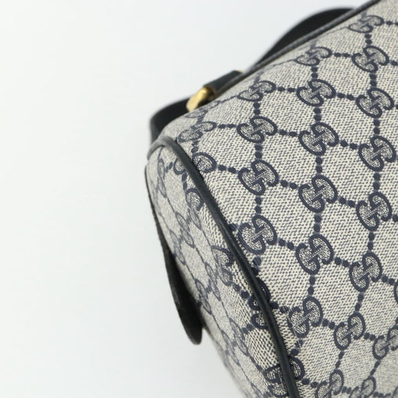 GUCCI GG Supreme Hand Bag PVC Navy Gold 89 02 062 Auth 176682