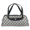 GUCCI GG Supreme Hand Bag PVC Navy Gold 89 02 062 Auth 176682-2