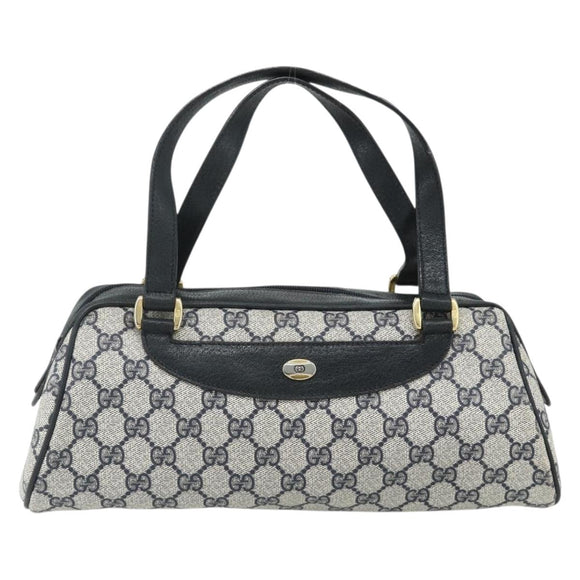 GUCCI GG Supreme Hand Bag PVC Navy Gold 89 02 062 Auth 176682