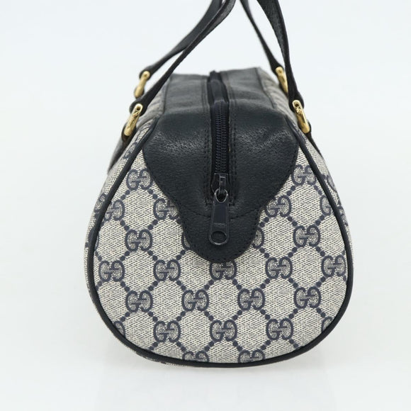 GUCCI GG Supreme Hand Bag PVC Navy Gold 89 02 062 Auth 176682