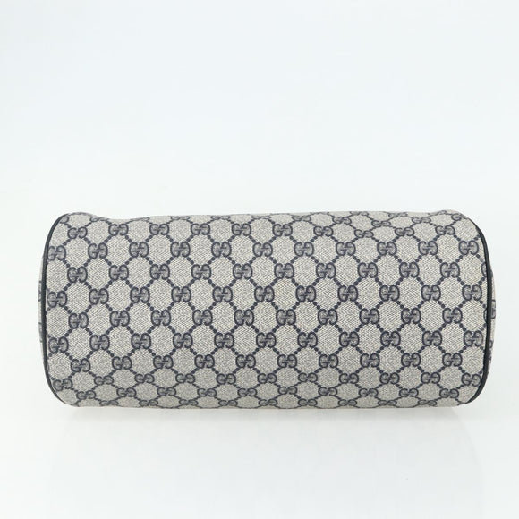GUCCI GG Supreme Hand Bag PVC Navy Gold 89 02 062 Auth 176682