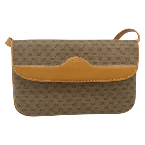 GUCCI Micro GG Supreme Shoulder Bag PVC Beige Gold 004 104 0024 Auth 176684