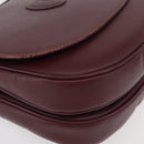 CARTIER Must Line Shoulder Bag Leather Bordeaux Gold Auth 176685-8