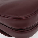 CARTIER Must Line Shoulder Bag Leather Bordeaux Gold Auth 176685-16