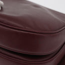 CARTIER Must Line Shoulder Bag Leather Bordeaux Gold Auth 176685-17