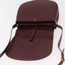 CARTIER Must Line Shoulder Bag Leather Bordeaux Gold Auth 176685-9