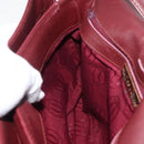 CARTIER Must Line Shoulder Bag Leather Bordeaux Gold Auth 176685-19